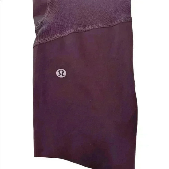 Lululemon Lead The Pack High-Rise Cropped Legging Burgundy  Sz 8 - Picture 4 of 7